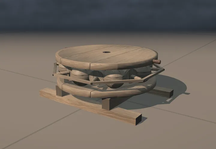 Ball bearing. The museum's reconstruction, built in code. A still from its film.