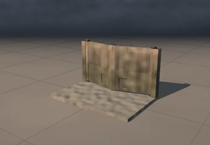 Lock gates. The museum's reconstruction, built in code. A still from its film.